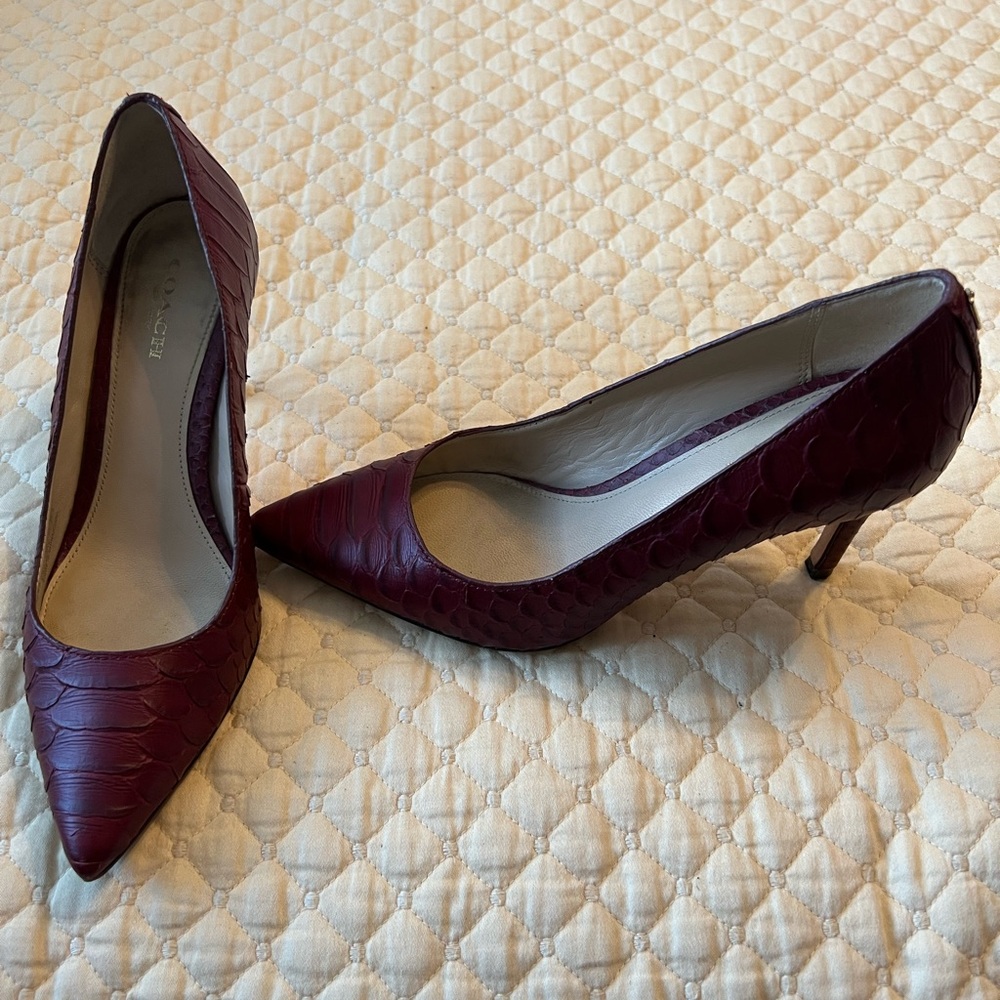 Coach red leather shoes 5.5